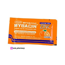 Пастилки от боли в горле "Апельсин" Greater Pharma Mybacin Lorenge witn Zinc Orange