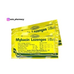 Пастилки от боли в горле "Мята" Greater Pharma Mybacin Lorenge witn Zinc Mint