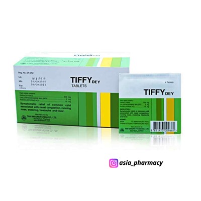 Препарат Тиффи против симптомов простуды и гриппа Thai Nakorn Patana Tiffy Dey